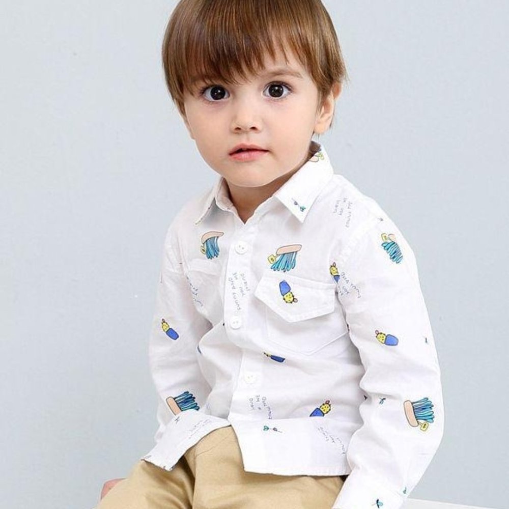 BOYS COTTON SHIRT WITH CHEST POCKET
